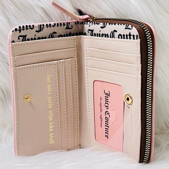 Juicy Couture Beigh with Pink Spring Fling Multicompartment Bifold - Picture 3 of 5